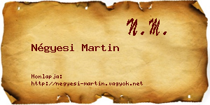 Négyesi Martin névjegykártya