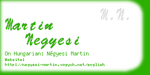 martin negyesi business card