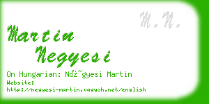 martin negyesi business card